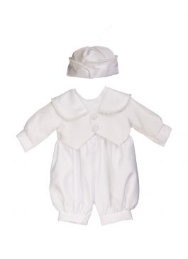 Baby Christening White satin Suit 125