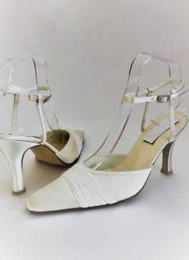 617 Winter White Satin Shoes