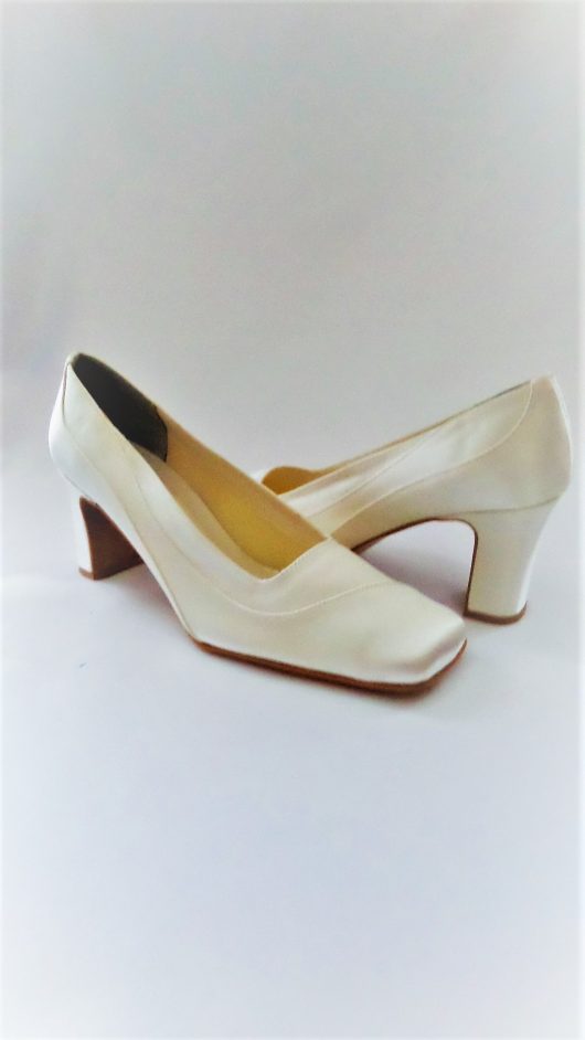 606 Winter White Satin Shoes