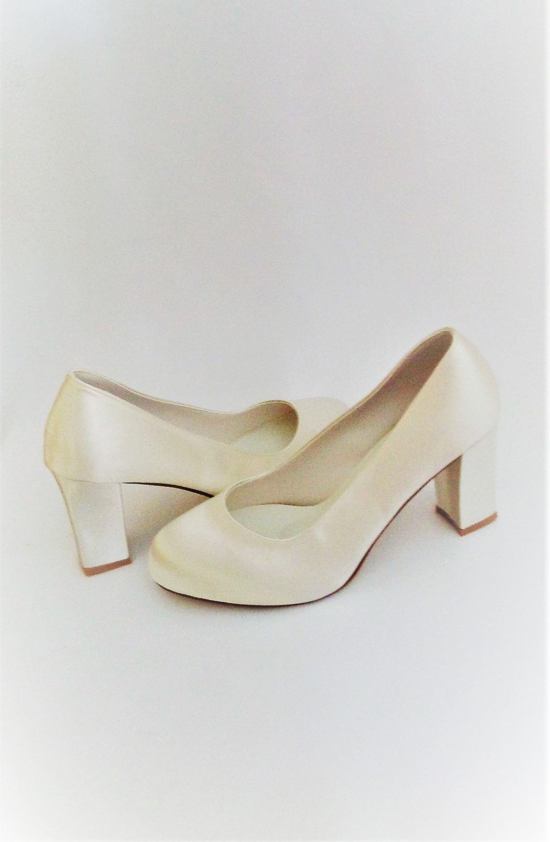 white satin shoes