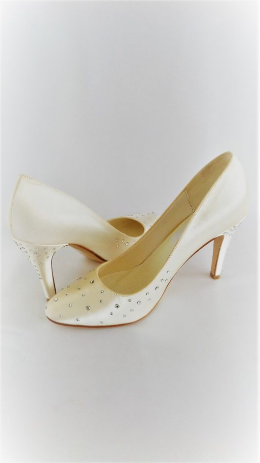 604 Winter White Satin Shoes