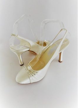 611 Winter White Satin Shoes